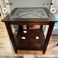 Dark brown Glass side Table