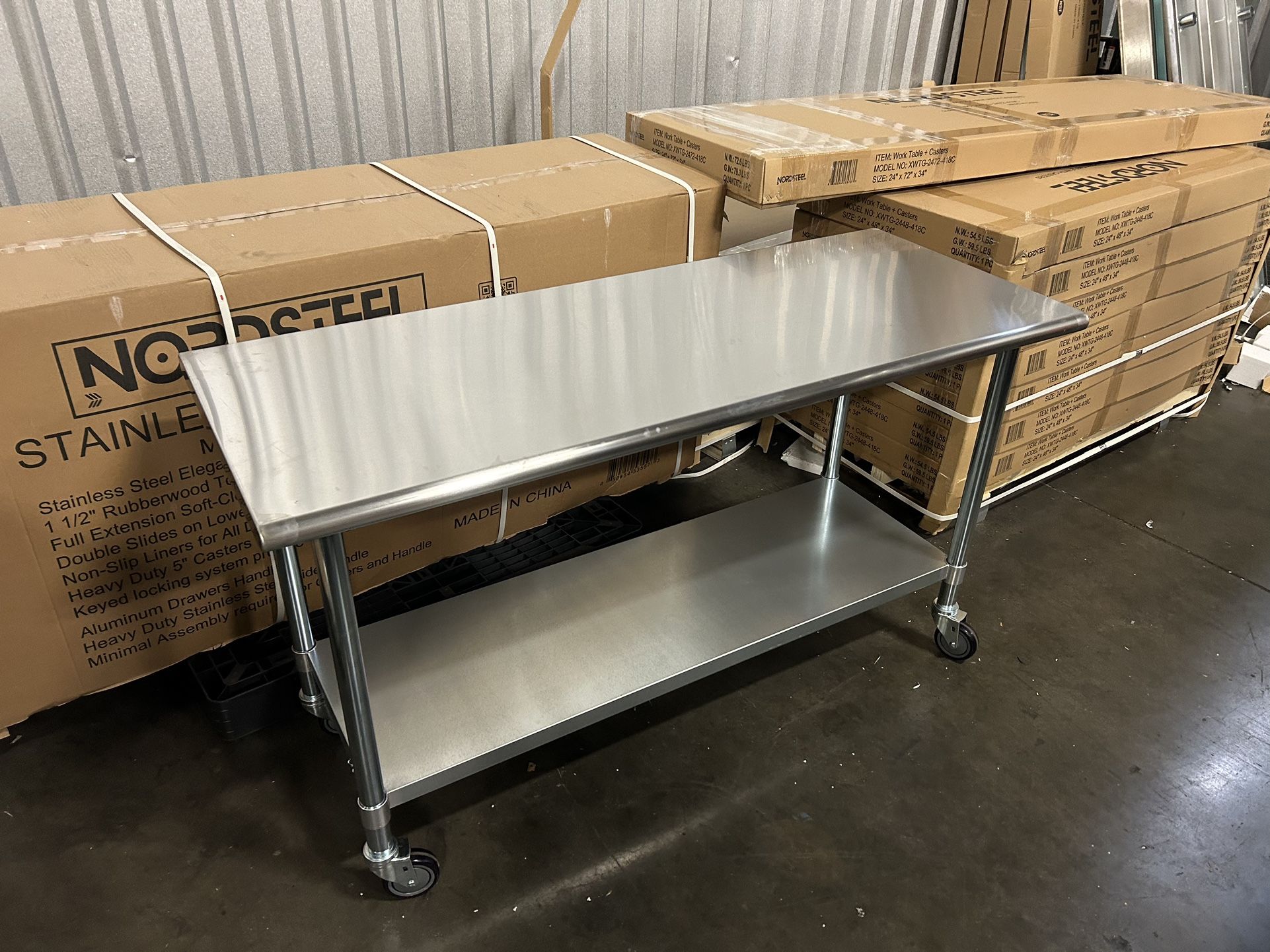 New Stainless Steel Prep Tables NSF 