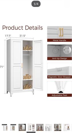 White metal armoire