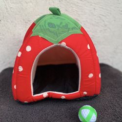 Strawberry Hideout House For Guinea Pig / Hamster / Cat 