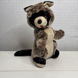 Vintage Mid Century 1960’s Raccoon Stuffed Animal Toy 16”