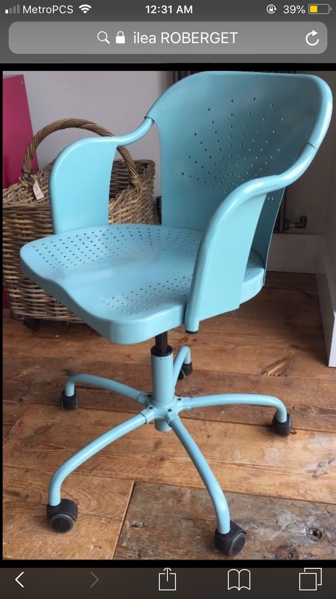 IKEA Roberget turquoise chair