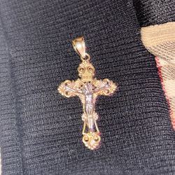 14k cross pendant