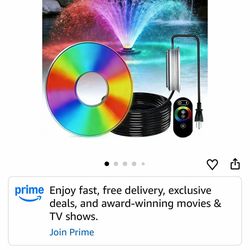 Pond Fountain Aerator Lights RGBW 20000LM LED Fountain Light with 100FT Power Cord AC 120V, 100ft Cable with Controller IP68 Waterproof,Wireless Sync 