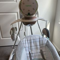 Motorized Vibrating Baby Swing, Swivel Infant Seat, foldable, Gray