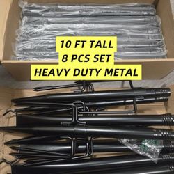 8 Pack 10FT Outdoor String Light Poles