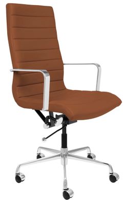 Laura Davidson Furniture SOHO II Tall Back Ribbed Management Chair (Brown) office chair desk chair