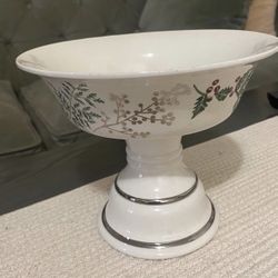 Holly Berries Holiday Ceramic Candy Dish Bath & Body Works 