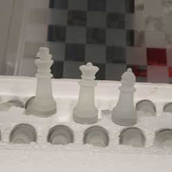 Chess Set , Crystal,Clear And Frosted Crystal 