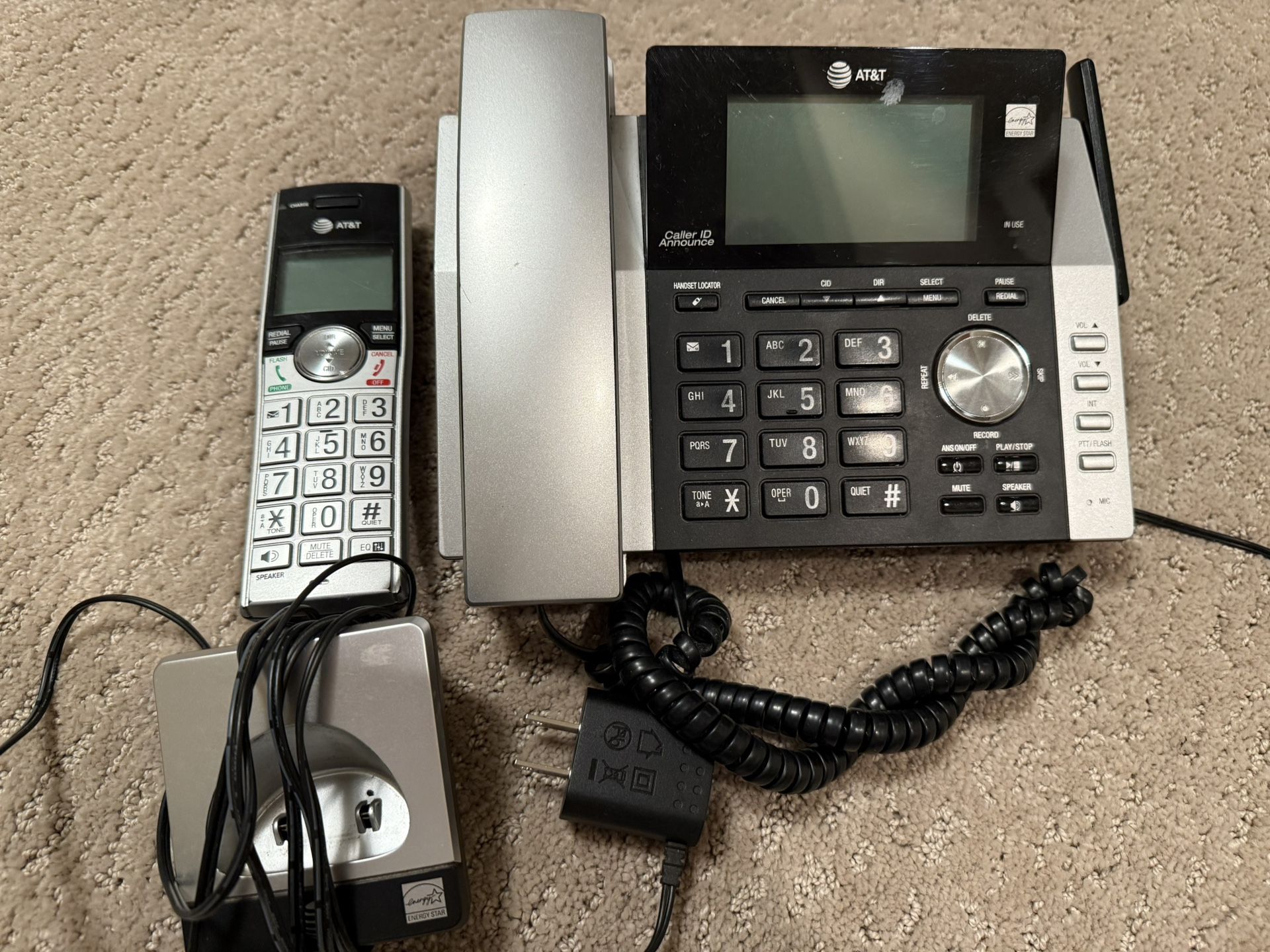 AT&T DECT 6.0 Expandable Corded/Cordless Phone System With Digital Answering System (CL84115)