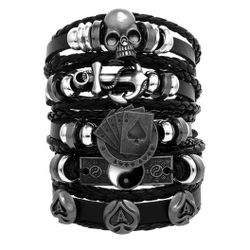 Biker Bracelet With Skull