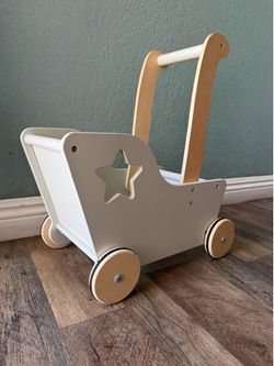 Wooden baby stroller toy