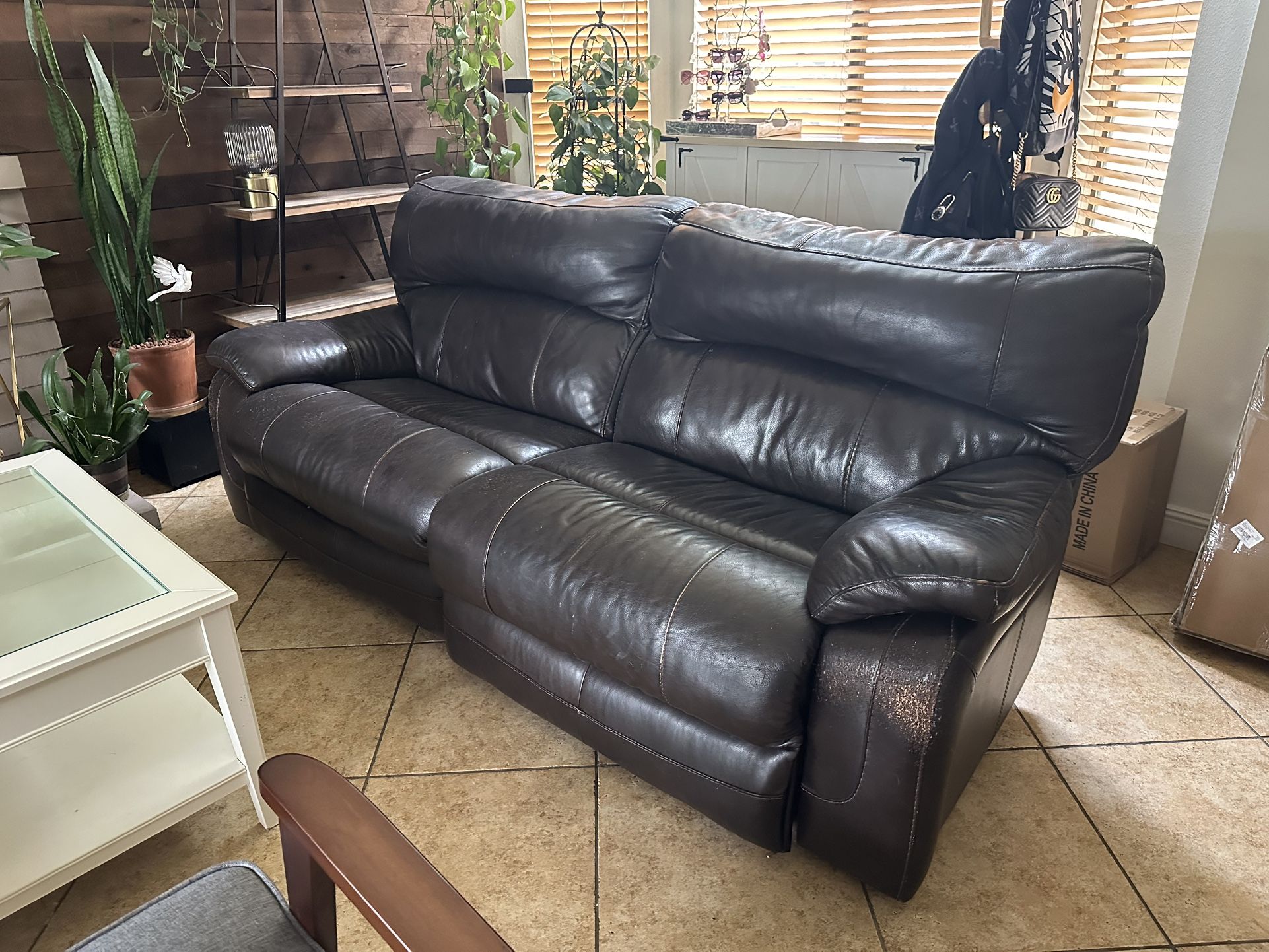 Leather Reclining Couch