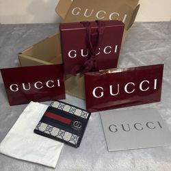 Gucci Ophidia Supreme Sherry Line Bifold Wallet