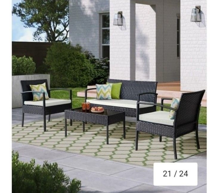 4 PCS RATTAN SOFA SET