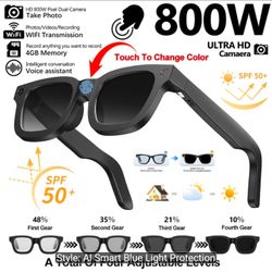 2026 Smart AI Glasses: 4-Level Light Transmittance Adjustment, One-Click Switching Between Sunglasses And Clear Lenses, AI Glasses for Photos, Videos,