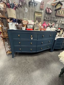 Newly Refinished Blue Credenza