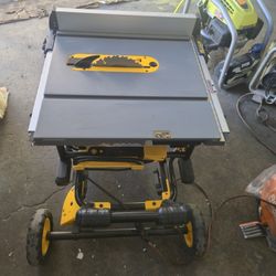DEWALT 15 Amp Corded 10 in. Job Site Table Saw with Rolling Stand #218756
