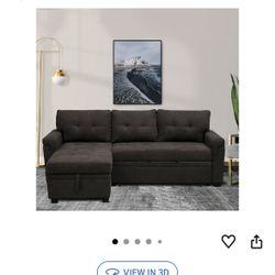 Brown Couch Converts To Bed