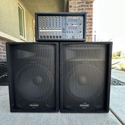 Powered Mixer And Speakers 