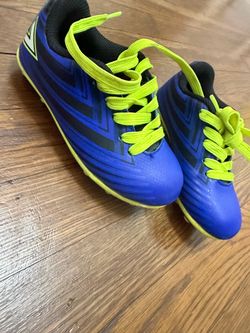 Blue and Neon Yellow Soccer Cleats size 8c