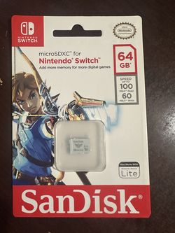 Nintendo Switch Zelda SanDisk Memory Card 64GB Micro SD SDXC
