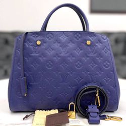 Louis Vuitton Empreinte Montaigne MM Blue handbag