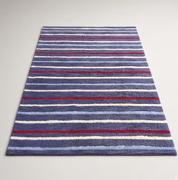 Pottery Barn Kids Sawyer Striped 100% Pure Wool Rug Approximately 5x7.6’