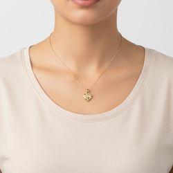 10K Yellow Gold Nugget Heart Pendant