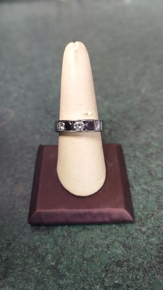Channel Set 14k White Gold Diamond Ring