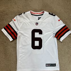 Nike NFL Men's White #6 MAYFIELD Cleveland Browns Jersey Size M (Chippped logo)