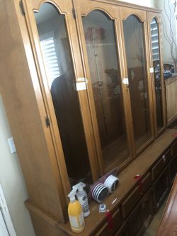 Open to offers cabinet with glass shelves