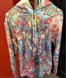 New Rick And Morty Hooded Pullover Sweatshirt Size S - ( Runs Big)