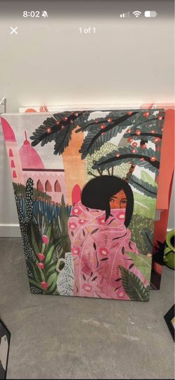 Large Colorful Illustrated Canvas Wall Art