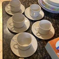 Coffee Cups And Plate 