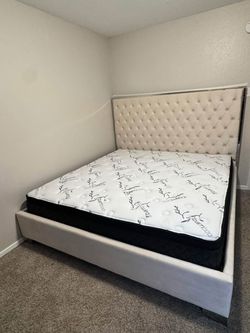King bed frame with mattress pillow top coolsilk