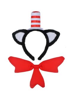 Cat Ears with Hat Headband and Bow Tie Set