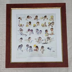 Vintage Picture In Frame "Day In The Life Of A Girl"