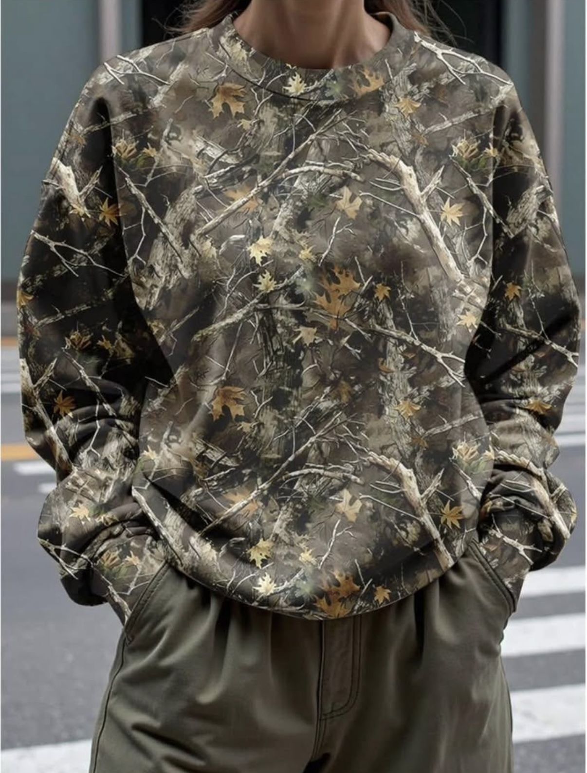 Camo Print Sweatshirt – Size L