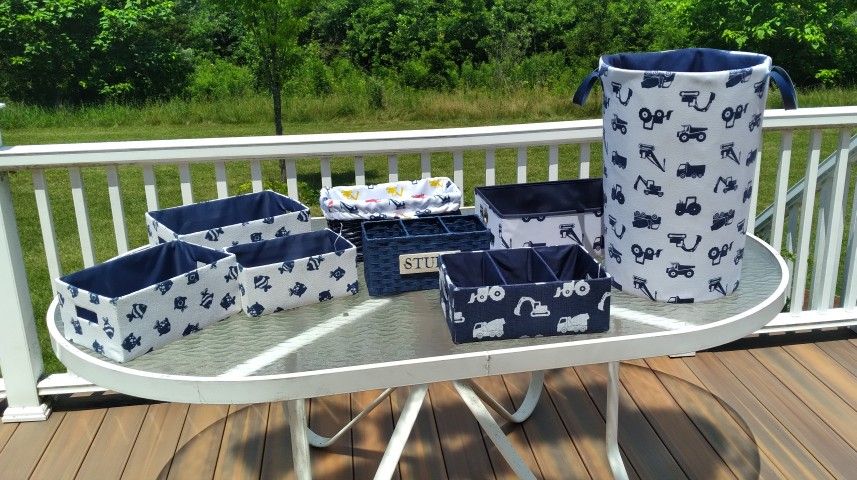Kids Lined Fabric Storage Bins - Some New