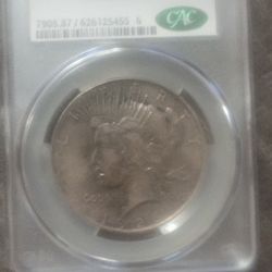 1926 D Peace Dollar Graded Cac Xf