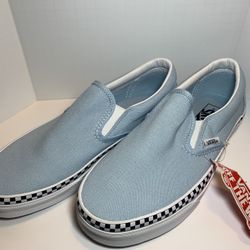 Vans Classic Cool Blue/check Fixing Slip On Shoes 