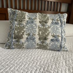 Blue Green Stitched Pillow