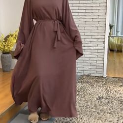 Mauve Abaya With Belt 2xl New 