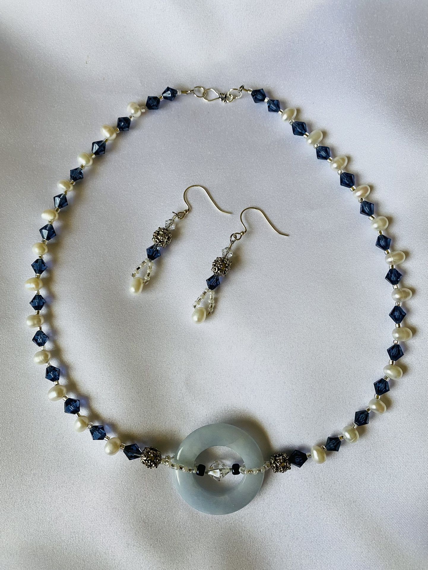 Handmade Women’s Beaded Necklace With Matching Earrings