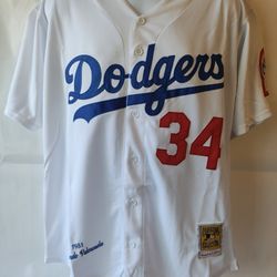 New Men's Dodgers Valenzuela White Jerseys