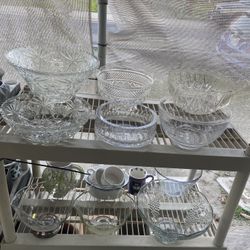 Crystal Bowls $8 Each And Class Bowl $5