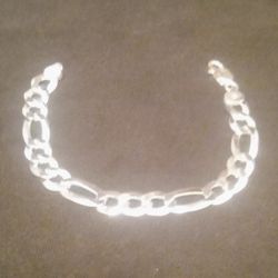 925 Italy Silver Figaro Bracelet 