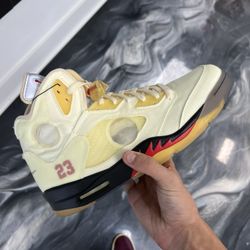 OFF-WHITE x Air Jordan 5 Retro “Sail” 
