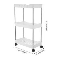 3 Tier Slim Storage Cart Mobile Shelving Unit Organizer